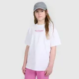 Oversize tričko s potiskem dívčí - bílé · záber 1