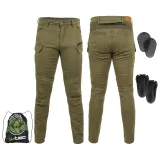 Pánske moto nohavice W-TEC Cargotic Farba olivovo zelená, · záber 1