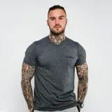 GymBeam Tričko Basic Dark Grey - Velikost: S | Barva: sivá | Hmotnost: 0,13 kg | Balení: 72 · záber 4
