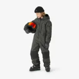 QUECHUA Detská lyžiarska kombinéza 5-13 rokov SKI 100 čierna 10-11 r (141-150 cm) · záber 1