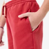 DOMYOS Detské šortky na cvičenie bavlnené tmavočervené 7-8 r (123-130 cm) · záber 2