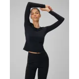 Dámské tréninkové tričko s dlouhým rukávem 4F LONGSLEEVE FNK F501-20S-DEEP BLACK · záber 2