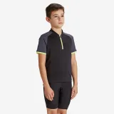 BTWIN Detský cyklistický dres 500 s krátkym rukávom čierno-žltý 8-9 r (131-140 cm) · záber 1