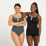 DECATHLON Dámske plavky Heva jednodielne šortkové čierne XS · záber 2
