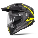 Moto prilba W-TEC Valso Graphic Farba čierno-šedo-fluo, · záber 1