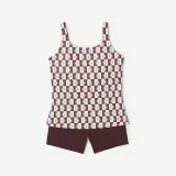 DECATHLON Dámske jednodielne plavky Heva Suna so šortkovým strihom tankini hnedé XL · záber 2