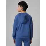 Chlapčenská tréningová mikina so zipsom 4F JUNIOR SWEATSHIRT FNK M690-31S-NAVY · záber 4