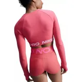 Dámské tréninkové tričko s dlouhým rukávem NIKE PRO DF 365 CROP LS-629 ASTER PINK WHITE · záber 2