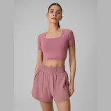Dámský bezešvý tréninkový crop top - růžová · záber 1