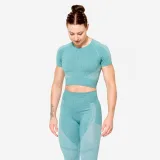 DOMYOS Dámsky crop top tyrkysový XL · záber 1
