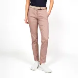 INESIS Dámske bavlnené golfové chino nohavice MW500 hnedé M (L31) · záber 1