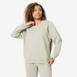 DOMYOS Dámska fitness moltonová mikina šedozelená 2XL · záber 1