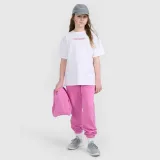 Oversize tričko s potiskem dívčí - bílé · záber 2