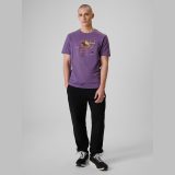 T-shirt relaxed s potlačou pánsky - fialový · záber 2