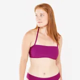 DECATHLON Vrchný diel dámskych plaviek bandážový Laura fialový 70A · záber 1