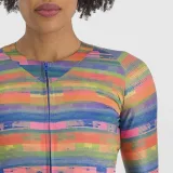 Női rövid ujjú kerékpáros mez SPORTFUL Glitch w bomber jersey, multicolor papaya · záber 5