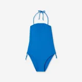 DECATHLON Dámske jednodielne plavky Manon textúrované modré S · záber 2