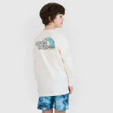 Chlapecké tričko oversize s dlouhými rukávy s potiskem - bílé · záber 2