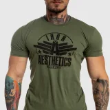 Pánske fitness tričko Iron Aesthetics Force, zelené · záber 2