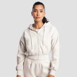 GymBeam Women‘s Base Zip Up Hoodie Cloud - Veličina: XS | Boja: Sivá | Težina: 0,58 g | Pakiranje: 30 · záber 2