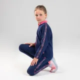 DECATHLON Detská priedušná mikina S500 na cvičenie vysoký golier modro-ružová 10-11 r (141-150 cm) · záber 1