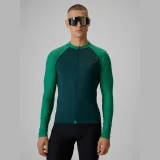 Pánský cyklistický dres s dlouhým rukávem s ochranou UPF50+ - zelený · záber 1