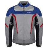 Letná pánska moto bunda W-TEC Mirelio Farba šedo-modro-červená, · záber 5