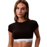 Dámsky top s podprsenkou CALVIN KLEIN T-Shirt Bralette Icon Cotton Modal black · záber 1