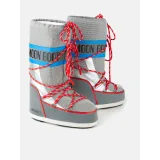 Vysoké zimní boty MOON BOOT MB ICON SPACE RACING-HF04 SILVER BLUE RED · záber 3