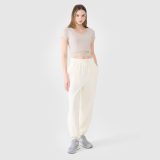 Dámske crop top tričko bez potlače - béžové · záber 2