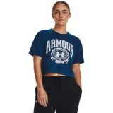Dámské tréninkové tričko s krátkým rukávem UNDER ARMOUR UA COLLEGIATE CREST CROP SS -BLU · záber 1