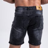 Pánske rifľové kraťasy Iron Aesthetics Denim Stretch, čierne · záber 5