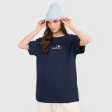 Dámské oversize tričko s potiskem - tmavě modrý · záber 1