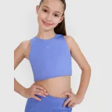 Dívčí sportovní rychleschnoucí crop top 4F JUNIOR x Anna Lewandowska - modrý · záber 2