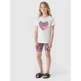 Dívčí kraťasy 4F JUNIOR TIGHTS-4FJWSS24TTIGF133-56A-LIGHT PINK ALLOVER · záber 5