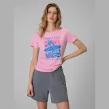 T-shirt regular s potlačou dámsky - ružový · záber 1