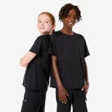 DECATHLON Detské multišportové syntetické tričko čierne 10-11 r (141-150 cm) · záber 1
