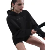 Dámska tréningová mikina s kapucňou NIKE PRO W NP TF FLC HOODIE GG GRX BLACK WHITE · záber 3