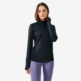 KALENJI Dámske bežecké tričko dlhý rukáv Kiprun Run 100 Dry priedušné čierne L-XL · záber 1