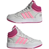 Dívčí rekreační obuv ADIDAS Hoops 3.0 Mid K grey one beam pink team real magenta · záber 4