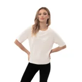Dámské tričko s krátkým rukávem VOLCANO PERFECT-101-CREAM · záber 1