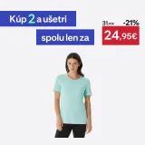 QUECHUA Dámske turistické tričko MH500 krátky rukáv svetlomodré S · záber 1