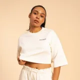 Дамска тениска Cropped Serenity Ivory - BeastPink - Размер: XL | Цвят: béžová | Тегло: 0,273 g | Опаковка: 70 · záber 1