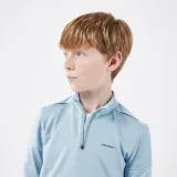 KUIKMA Detské tričko s dlhým rukávom Thermic na tenis s 1/2 zipsom svetlomodré 12-13 r (151-160 cm) · záber 2
