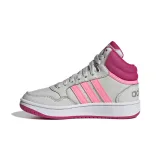 Dívčí rekreační obuv ADIDAS Hoops 3.0 Mid K grey one beam pink team real magenta · záber 3