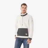QUECHUA Pánska turistická mikina MH100 sherpa 1/2 zips béžová M · záber 1