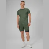 Pánské tréninkové rychleschnoucí šortky - khaki · záber 1