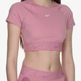 Dámské tréninkové tričko s krátkým rukávem NIKE PRO W NP DF SS CROP TOP TT GX-699-Pink · záber 5