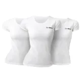 GymBeam Dámské tričko Basic 3Pack White - Velikost: 3, XS | Barva: biela | Pohlavie: Dámské | Hmotnost: 0,3 kg · záber 2