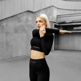 Dámsky Crop Top Iron Aesthetics Rib, čierny · záber 3